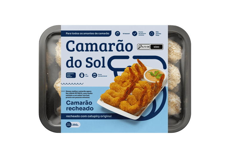 Camarão recheado com Catupiry e empanado – linha petiscos