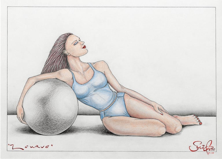 Z Curve (color): colored pencil on paper, 2000