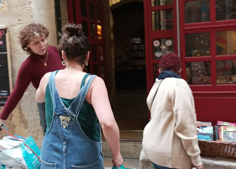 Taking the books inside