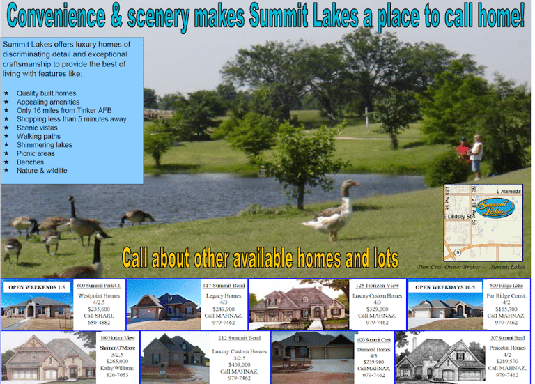 summit lakes real estate advertising