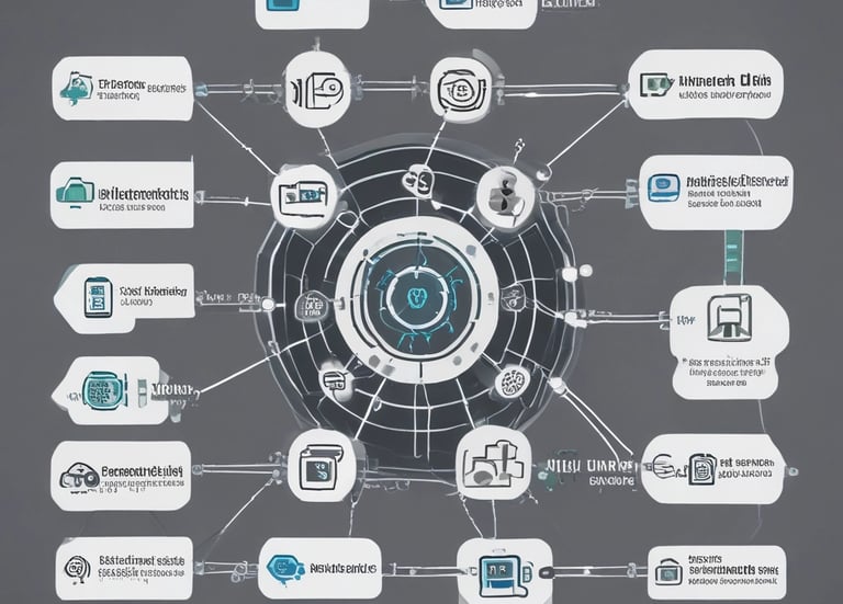 A sleek futuristic interface displaying real-time cybersecurity threat analytics across cloud and network systems.