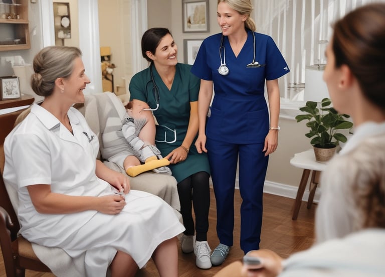 A compassionate nurse checking a patient’s vitals in a bright hospital room.