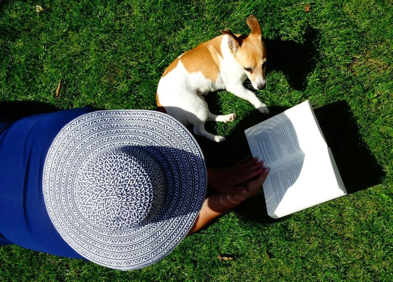 Profite de son jardin pour un moment relax et confort avec son chien