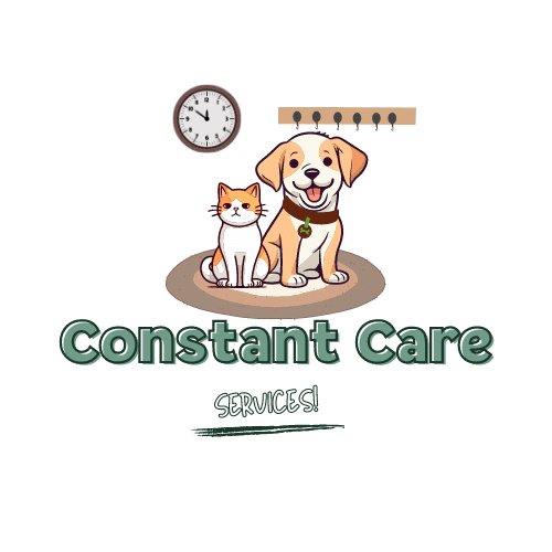 Julia's Pet Pals Constant Care featuring a dog and cat mascot on a rug in Boston MA