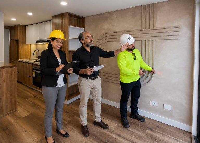Inspección técnica de inmueble durante proceso de entrega