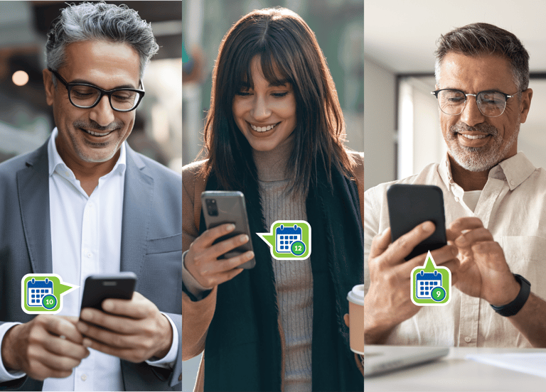 a group of people are looking at their cell phones
