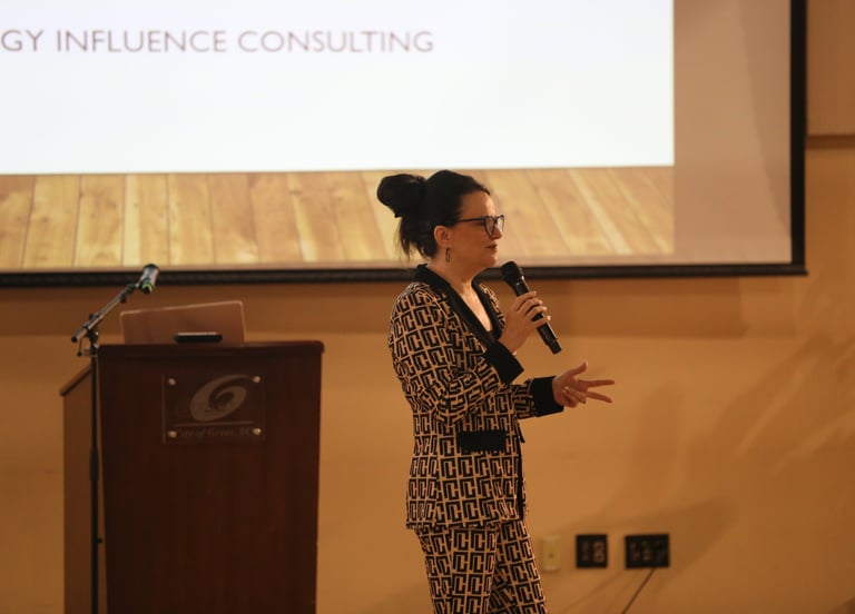 Jennie Fowler delivering a keynote at a PMI event on PMO leadership and strategic project delivery