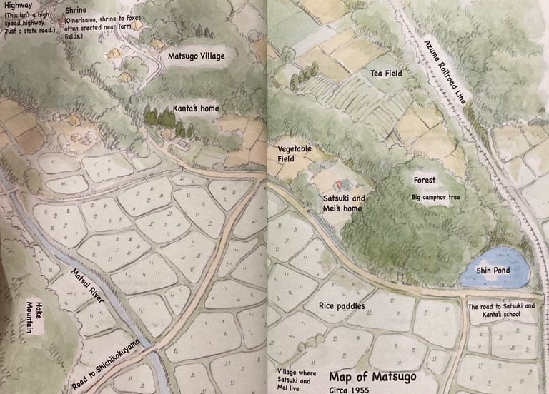 My Neighbor Totoro: The Novel, Map of Matsugo Village