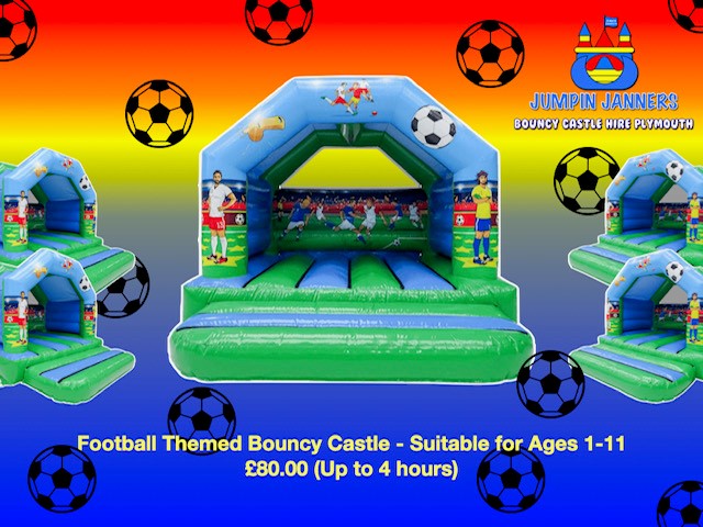 Football Themed Bouncy Castle - Jumpin Janners - Bouncy Castle Hire Plymouth