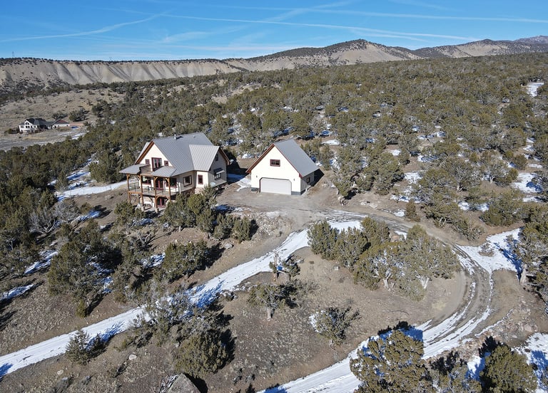 Aerial view of house