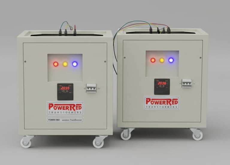 Isolation transformer manufactured by Power Red Transformers for industrial safety