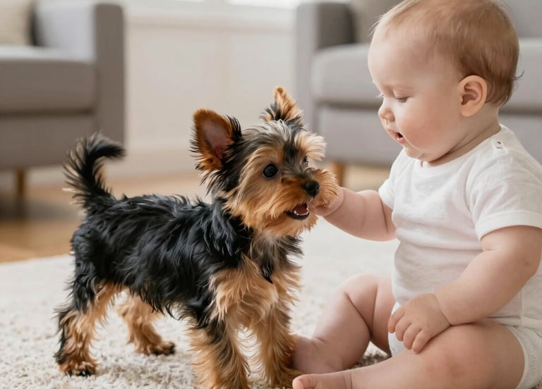 A joyful dog playing with a colorful, innovative pet product in a bright, sunny park.