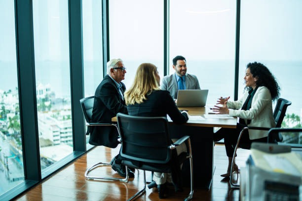 Group of professionals having a conversation