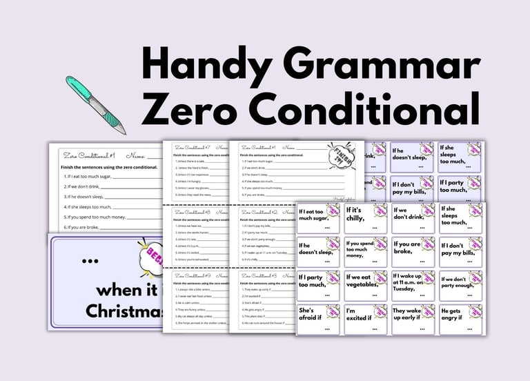 Zero conditional esl grammar flashcards task cards speaking assessments_preview
