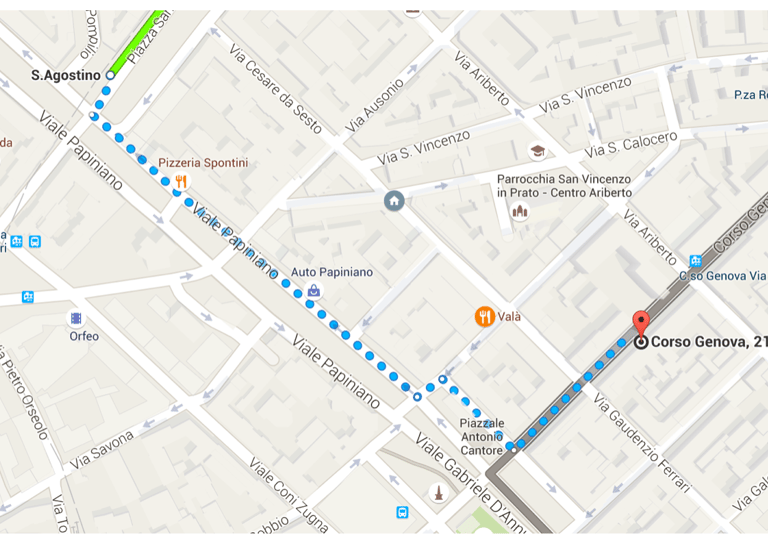 Map how to arrive to Corso Genova