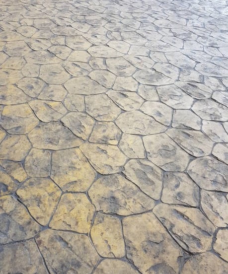 acid stained stamped concrete floor