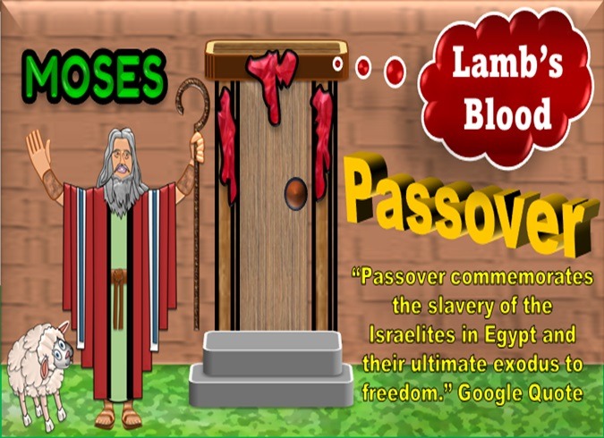 Passover picture that includes Moses & Lamb’s blood. Designed by Debbie Dunn using PowerPoint & Pain