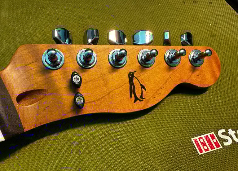 Fender Tele Custom Build guitar headstock Penguin Guitar Co.