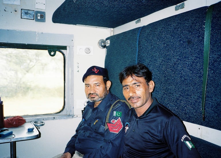 Police escort in the train