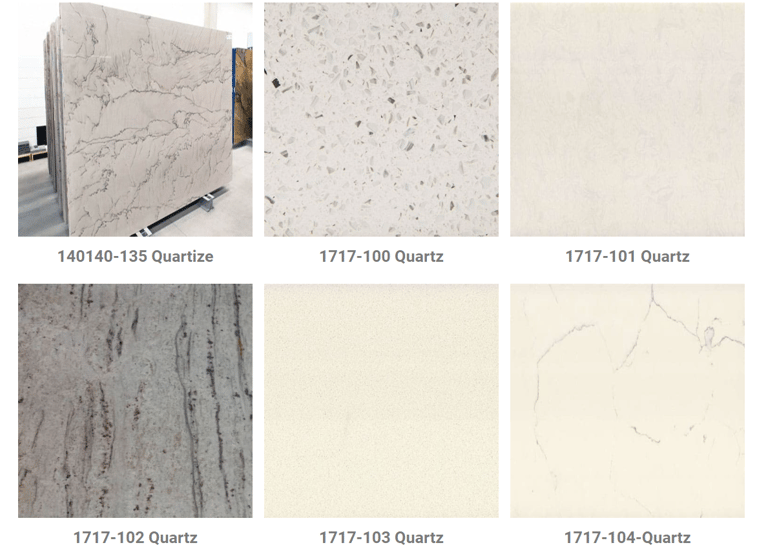a variety of different types of granite countertops