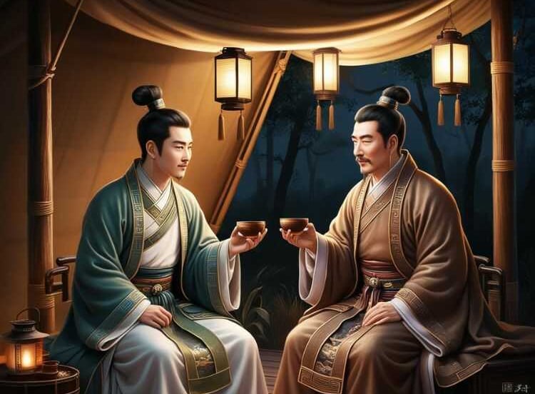 Dực Thánh Vương và Vũ Đức Vương trò chuyện