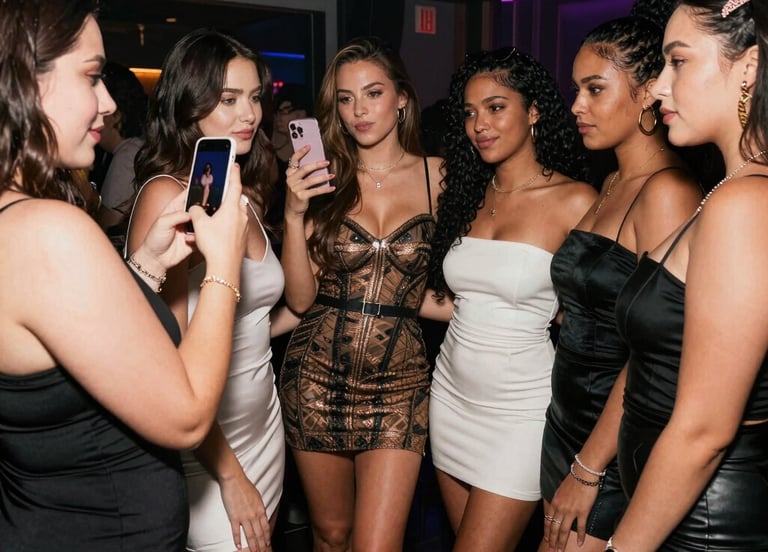 A joyful group of diverse women laughing and clinking glasses at a cozy birthday dinner.