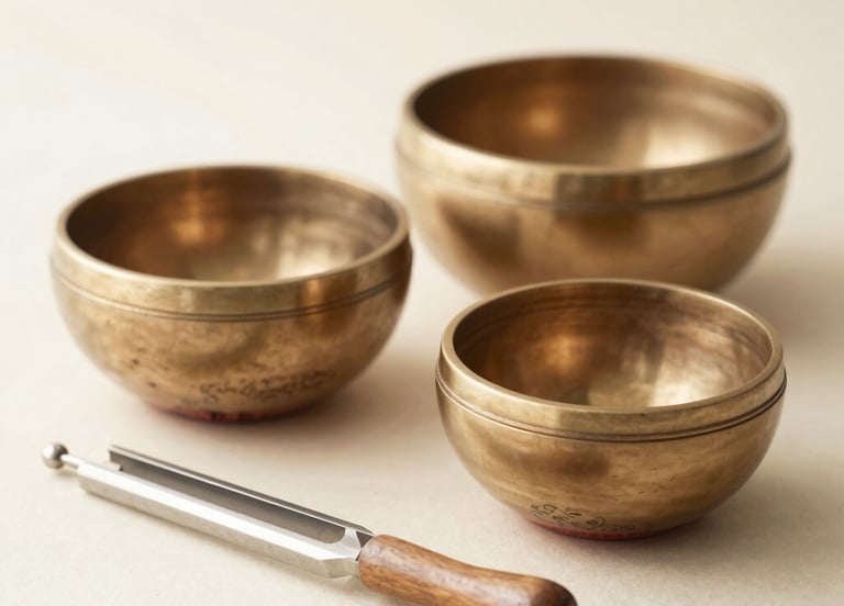 Close-up of glowing hands channeling energy with calming crystals and candles nearby.