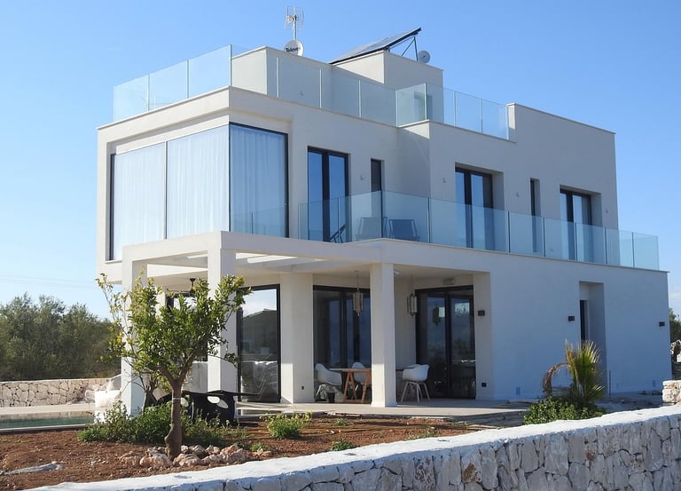 Render 3d realista fachada casa de campo