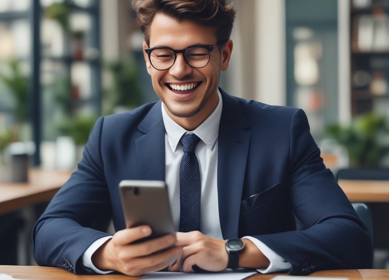 A modern office setting with a computer displaying AI analytics on the screen.