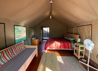 Self catering safari tent accommodation at Albizia camp in Hluhluwe
