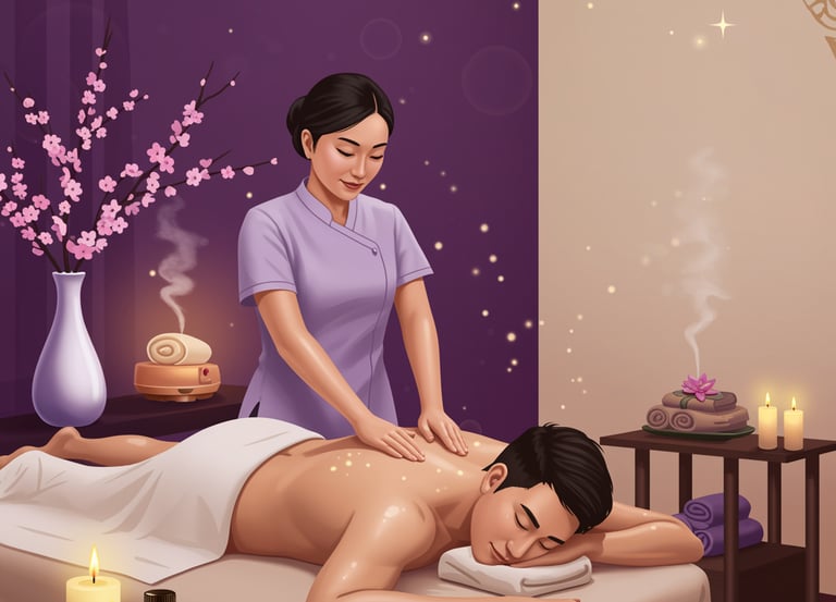 Man receiving massage service