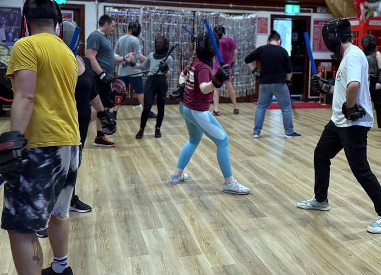 Taken by Mills Robinson @tuff_fluff764, @cardiff_players_theatre, a sabre class put on by Edel