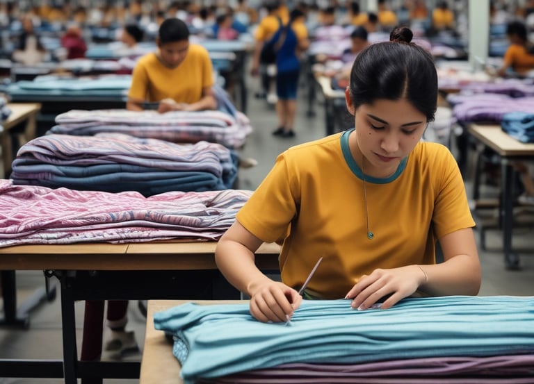 Minimalist and elegant image showing import registration documents with subtle icons representing footwear, textiles, and clothing.