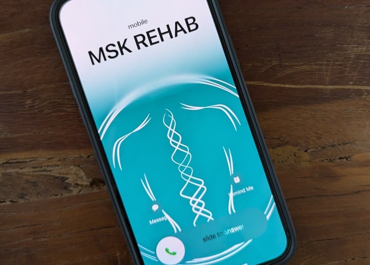 Phone receiving a call from MSK Rehab