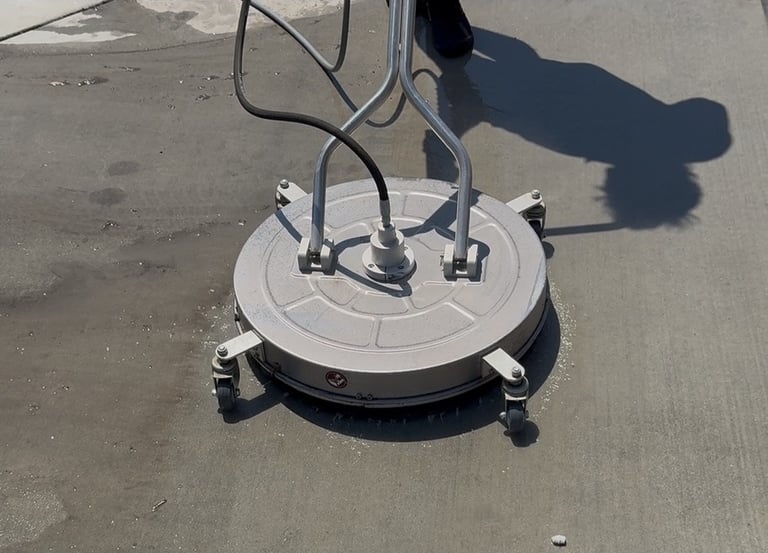 pressure washing a driveway