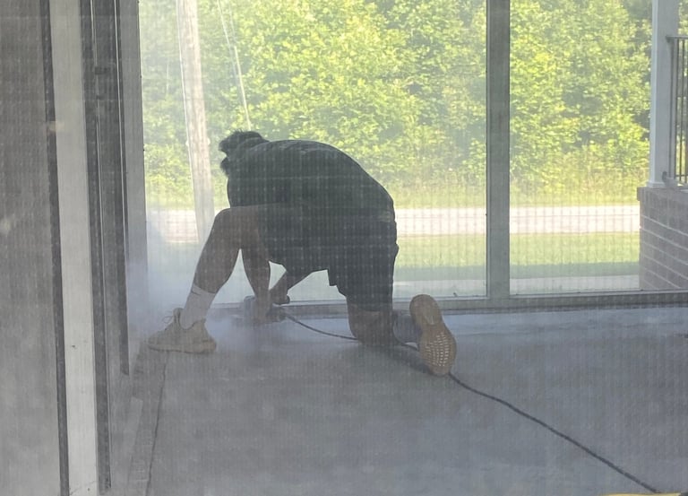 owner of company working on installation