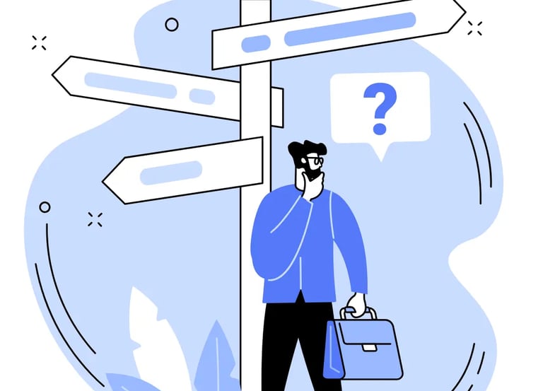 Illustration of a local SEO consultant planning strategy