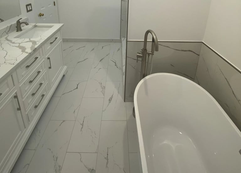 Bathroom renovation in Fairfax, VA by B&O Remodeling.