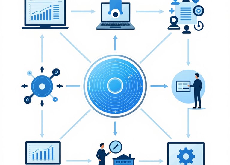 A sleek dashboard interface showing compliance project progress and security alerts.