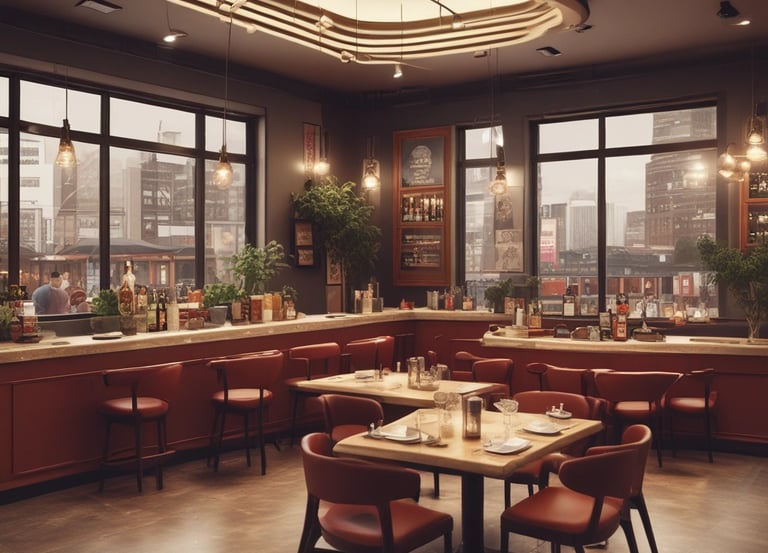 brown wooden bar stools and table