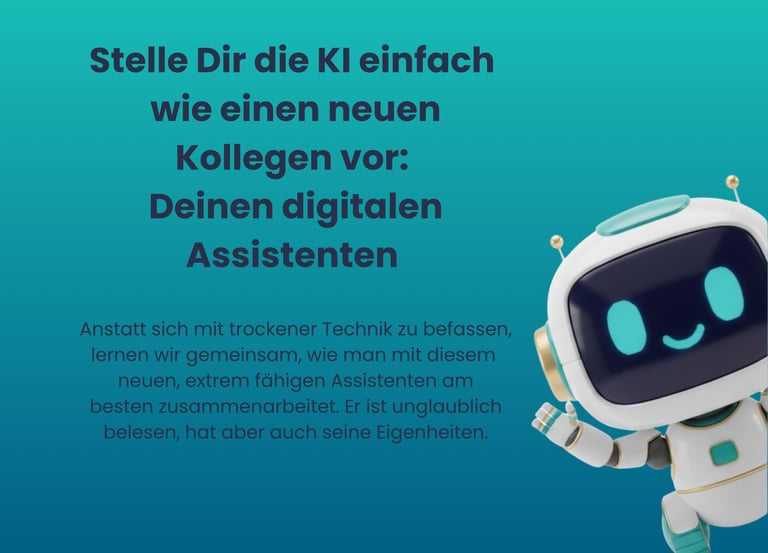 Machine2Mind Roboter als digitaler Assistent für einfache KI-Zusammenarbeit auf der Startseite