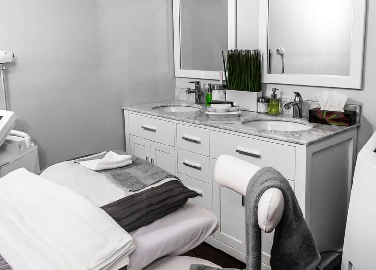 a treatment room inside of a medical spa