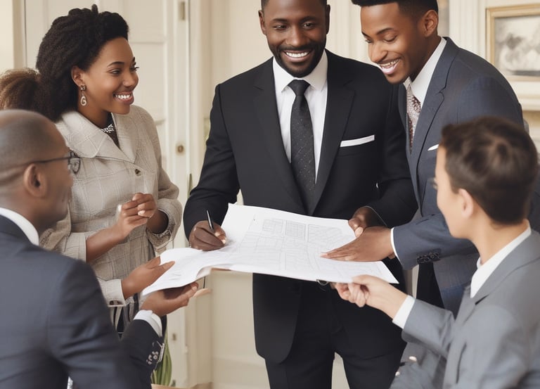 business man presenting to clients