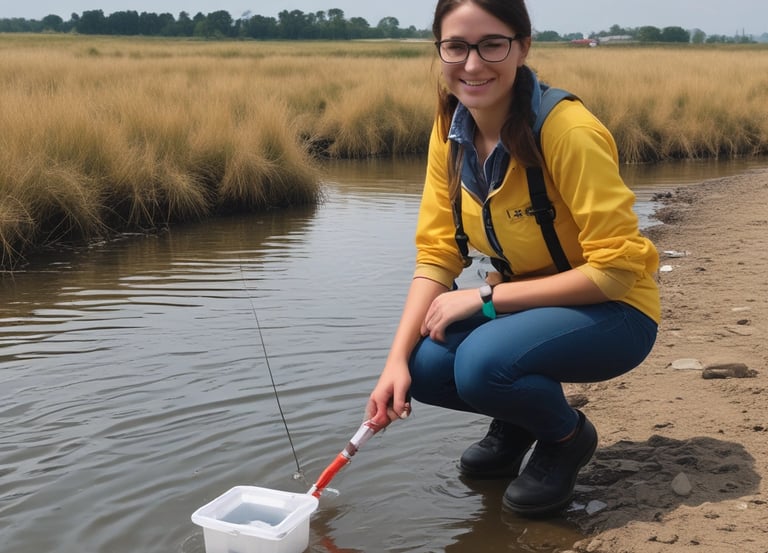 A team of professionals working on an environmental project.