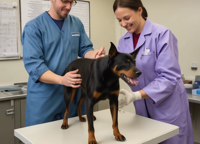 A vibrant workspace with a laptop, coffee cup, and notes showing digital marketing strategies.