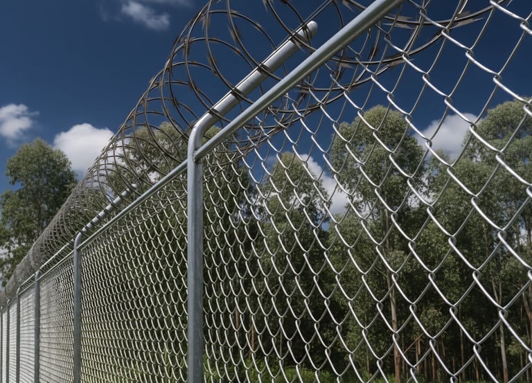 Cerramiento de malla eslabonada 