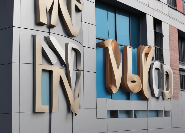 A sleek modern office lobby featuring a bold 3D illuminated pylon sign with the vzore logo.