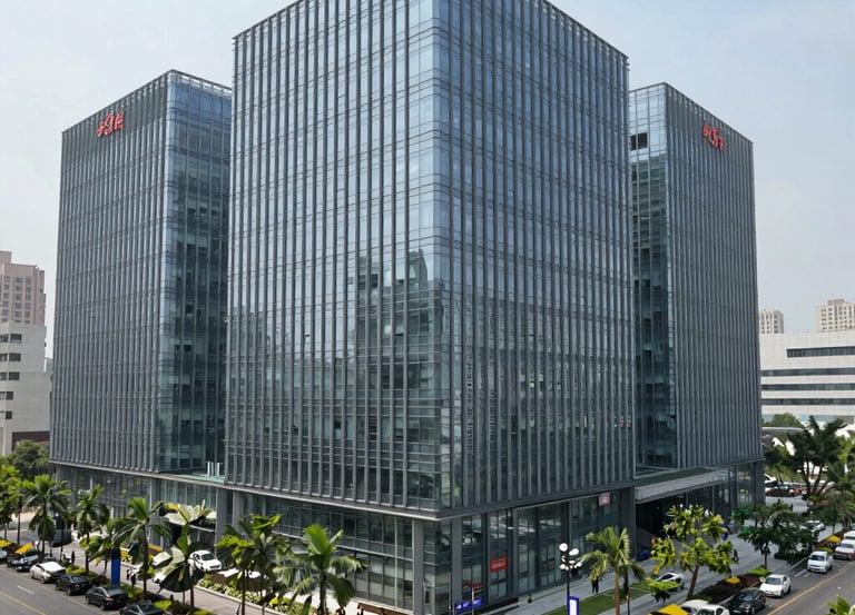 Professional lawyer reviewing documents with a client in a modern office.