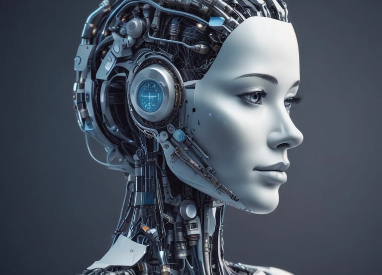 A professional workspace with screens showing AI-driven analytics and call automation in action.