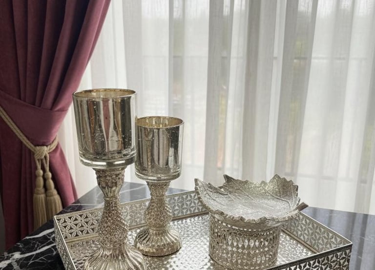 luxury tray and candle set siddhi vivaah